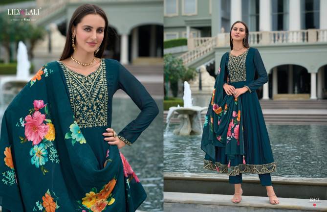 Mallikajaan By Lily And Lali Vichitra Silk Anarkali Kurti With Bottom Dupatta Wholesale Shop In Surat